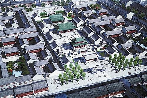 商丘古城复建城隍庙 预计今年7月竣工