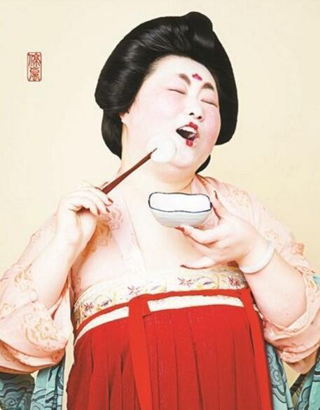 唐朝仕女吃汤圆组图走红汉服设计师传播传统文化